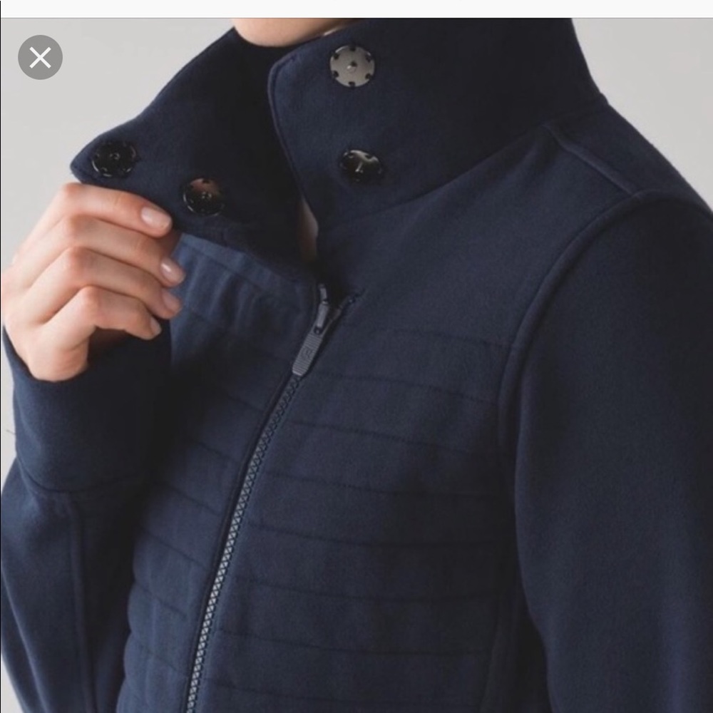 Lululemon diagonal zip quilted moto fleece